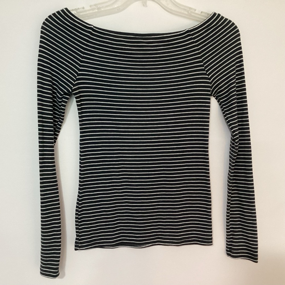 Lucky Brand Striped Off The Shoulder Top Size Small